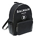 Черный рюкзак с белым логотипом Balmain | Фото 2
