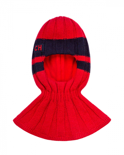 Красная шапка-шлем в полоску Chobi | Фото 1
