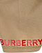 Бежевая футболка с патчем LDN Burberry | Фото 4