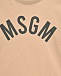 Футболка с логотипом на груди, бежевая MSGM | Фото 3