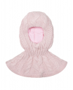 Розовая шапка-шлем с узором "косички"
