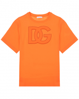 Оранжевая футболка с объемным лого Dolce&Gabbana Оранжевый, арт. L4JTEY G7H3B A0351 | Фото 1