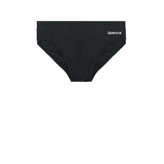 Черные плавки с белым логотипом Calvin Klein | Фото 1