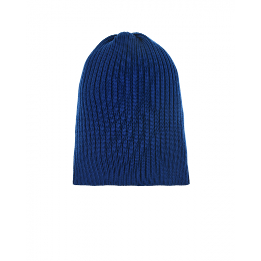 Синяя шерстяная шапка с отворотом Jan&Sofie | Фото 1