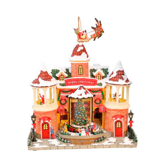 Новогодний сувенир &quot;Дом с оленями&quot; 29,2x15,9x36,2 см. Musicboxworld | Фото 1
