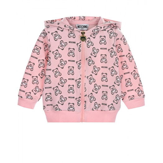 Розовая спортивная куртка на молнии Moschino | Фото 1