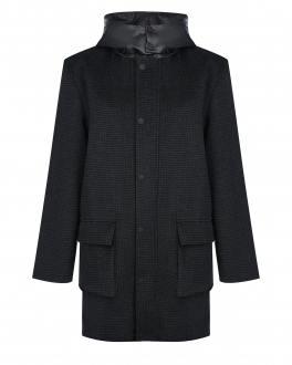 Черное пальто с капюшоном Silver Spoon Life Черный, арт. SULWB-226-10207-119 119 | Фото 1