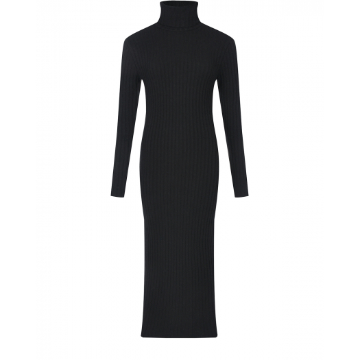 Черное платье STELVIO из шерсти и кашемира Pietro Brunelli | Фото 1
