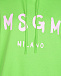 Зеленая толстовка-худи с белым лого MSGM | Фото 9