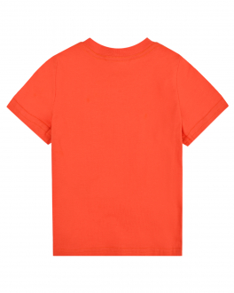 Футболка кораллового цвета с белым лого Dsquared2 Оранжевый, арт. DQ0623 D00MV DQ221 | Фото 2