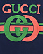 Синяя футболка с разноцветным логотипом GUCCI | Фото 3