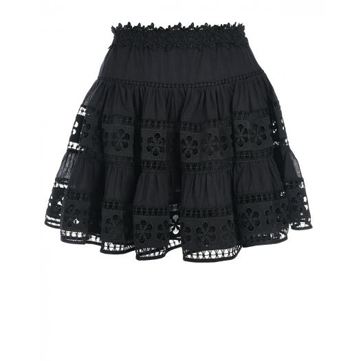 Черная юбка-мини с шитьем Charo Ruiz | Фото 1