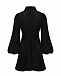 Льняное мини-платье с жемчужными пуговицами, черное Forte dei Marmi Couture | Фото 5