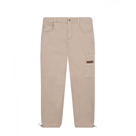 Бежевые брюки с накладным карманом Brunello Cucinelli | Фото 1