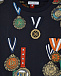 Темно-синяя футболка с принтом &quot;медали&quot; Dolce&Gabbana | Фото 3