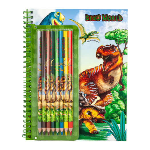 Альбом Dino World для раскрашивания с набором цветных карандашей DEPESCHE | Фото 1