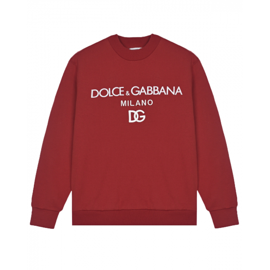 Красный свитшот с белым лого Dolce&Gabbana | Фото 1