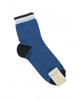 Синие носки с отделкой в полоску Story Loris Синий, арт. 6913 421 | Фото 1
