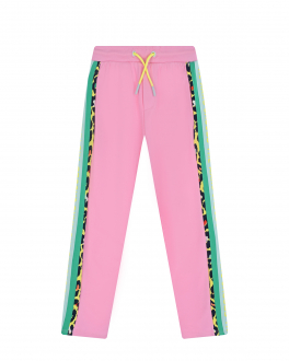 Розовые спортивные брюки с зелеными лампасами Marc Jacobs (The) Розовый, арт. W14288 465 | Фото 1