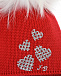 Красная шапка с серебристыми сердечками Joli Bebe | Фото 3