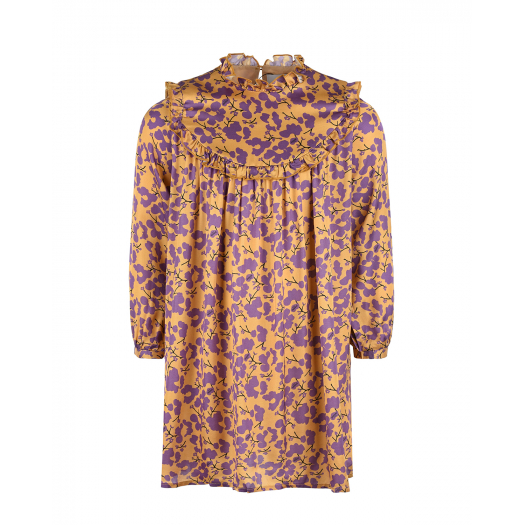 Платье из вискозы с принтом &quot;Фиолетовые листья&quot; Paade Mode | Фото 1
