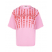 Розовая футболка с цветочным принтом и лого Vivetta | Фото 1