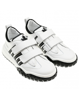Белые кроссовки с черными полосками Dsquared2 Белый, арт. 70804 VAR.1 | Фото 1