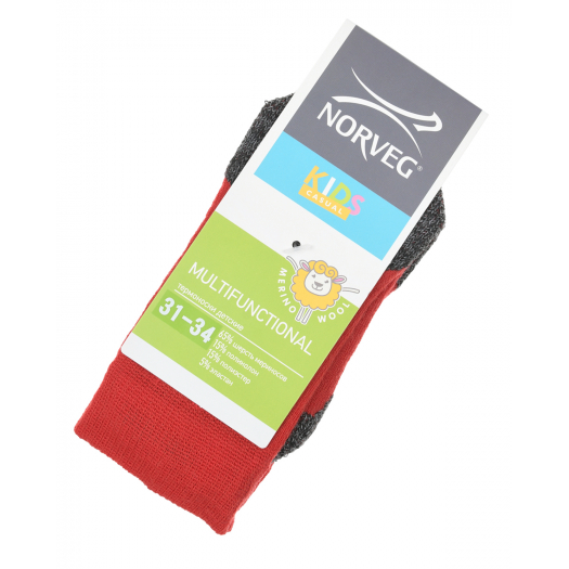 Красно-серые носки Multifunctional Norveg | Фото 1