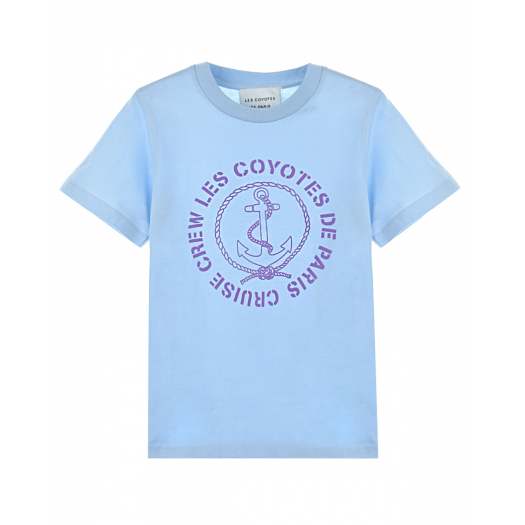 Голубая футболка с принтом &quot;якорь&quot; Les Coyotes de Paris | Фото 1