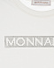 Белая футболка с принтом из страз Monnalisa | Фото 4