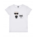 Белая футболка с принтом &quot;Karl and Choupette&quot; Karl Lagerfeld kids | Фото 1