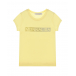 Желтая футболка с логотипом из страз Monnalisa | Фото 1