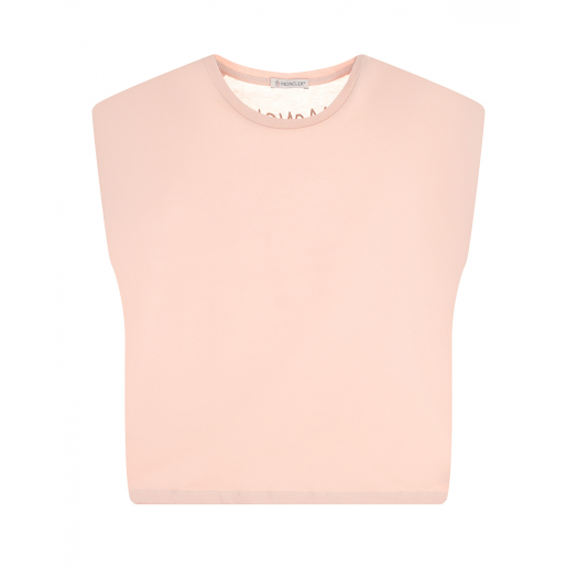 Розовая футболка с лого на спине Moncler | Фото 1