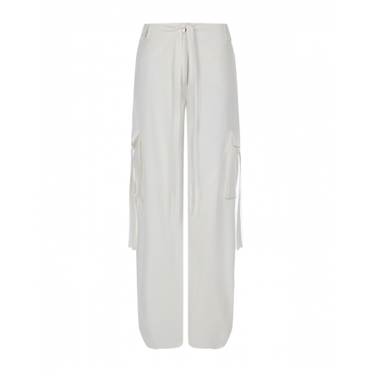 Белые брюки с карманами-карго Flashin | Фото 1