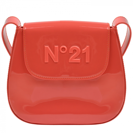 Глянцевая сумка с лого в тон, красная No. 21 | Фото 1