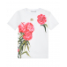 Белая футболка с принтом &quot;гвоздики&quot; Dolce&Gabbana | Фото 1