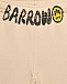 Брюки спортивные бежевые, черный лого на резинке Barrow | Фото 3