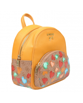 Рюкзак с принтом &quot;сердца&quot;, 18x19x8 см Guess Оранжевый, арт. HGELI7 PU223 ORANGE | Фото 2
