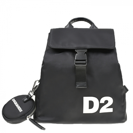 Черный рюкзак с белым лого, 24x19x15 см Dsquared2 | Фото 1