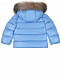 Голубая куртка с меховой оторочкой Moncler | Фото 2