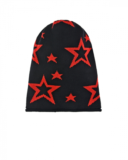 Черная шапка с красными звездами Catya | Фото 1