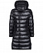 Черное глянцевое пальто-пуховик Moncler | Фото 2
