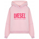 Розовая толстовка-худи с лого Diesel | Фото 1