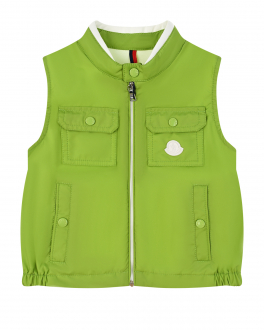 Зеленый жилет с накладными карманами Moncler Зеленый, арт. 1A00026 68352 81С | Фото 1