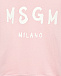 Свитшот из флиса с белым логотипом, розовый MSGM | Фото 3