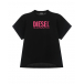 Черное платье с розовым логотипом Diesel | Фото 1