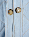 Двустороннее пальто-рубашка из меха норки цвета &quot;мимоза&quot; и простеганного голубого денима Blancha | Фото 13