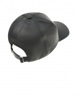 Черная кожаная кепка Yves Salomon Черный, арт. 22WAA003XXAPXX C99 | Фото 2