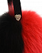 Красно-черные меховые наушники Il Trenino | Фото 3
