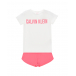 Розово-белая пижама с логотипом Calvin Klein | Фото 1